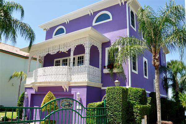 a purple house